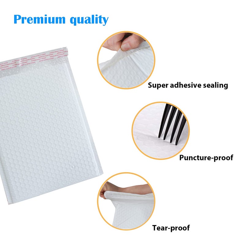 Immuson White 8.5 x 11 Inches Poly Bubble Mailers  25 Pcs Self-Seal Shipping Bags  Packaging Bags  Padded Shipping Envelopes  Bubble Envelopes for Mailing/Packaging/Delivering - Image 4